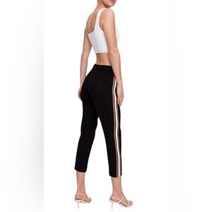 Aritzia Babaton Conan Black Side Stripe High Rise Cropped Dress Pant Size 4